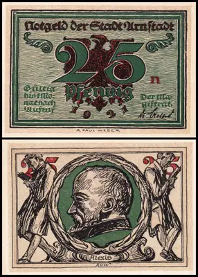 Обява: 🇩🇪 Германия Arnstadt 1921 25 пфенинга UNC нова 🇩🇪
