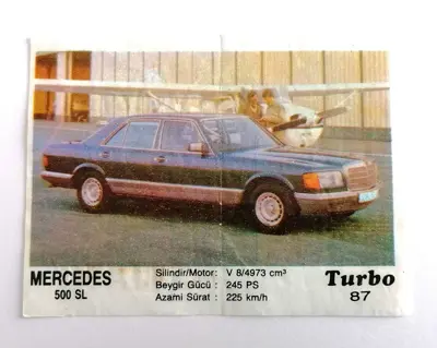 Обява: ⭐ Картинка Turbo Турбо черно 87 Mercedes 500 SL ⭐