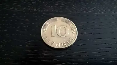 Обява: Монета - Германия - 10 пфенига | 1990г.; серия F