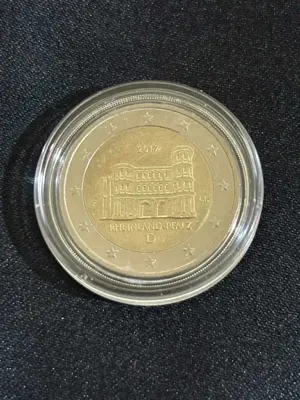 Обява: Германия 2017 – 2 евро - Порта Нигра, провинция Рейнланд-Пфалц UNC