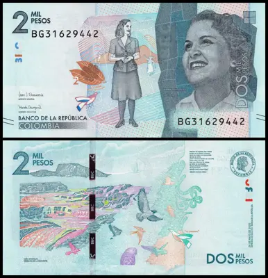 Обява: 🇨🇴 Колумбия 2020 2000 песос UNC нова 🇨🇴