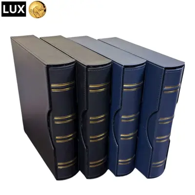 Обява: Папка с касета LUX , еко-кожа – GRANDE стандарт А4 , син цвят