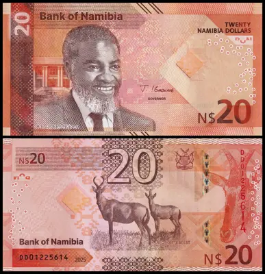 Обява: 🇳🇦 Намибия 2025 20 долара UNC нова 🇳🇦