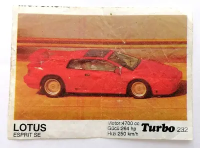 Обява: ⭐ Картинка Turbo Турбо черно 232 Lotus Esprit SE ⭐