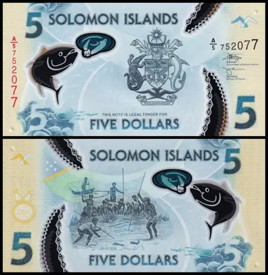 Обява: 🇸🇧 Соломонови Острови 2019 5 долара UNC нова 🇸🇧