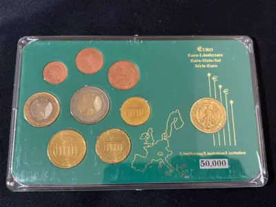 Обява: Германия 2002 F - Евро сет от 1 цент до 2 евро + 1 DM 1981