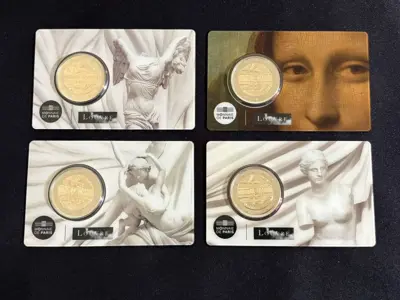 Обява: Комплект Франция 2025 година - Музей "Лувър' – 4 карти по 2 евро BU