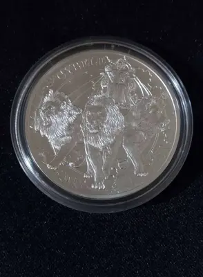 Обява: Света Елена 2024 - 1 паунд - Кибела и лъвовете , 1 OZ Сребърна монета