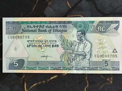 Обява: Банкнота - Етиопия - 5 бир UNC | 2017г.