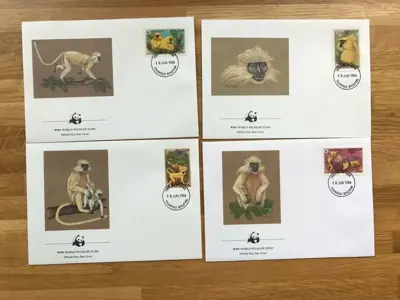 Обява: Бутан 1984 - 4 броя FDC Комплектна серия - WWF
