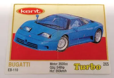 Обява: ⭐ Картинка Turbo Турбо жълто 265 Bugatti EB-110 ⭐