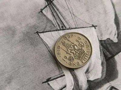 Обява: Монета - Великобритания - 1 шилинг | 1950г.