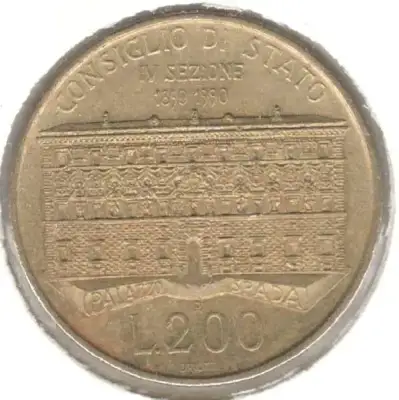 Снимка за обява „Italy-200 Lire-1990 R-KM#135-State Council"