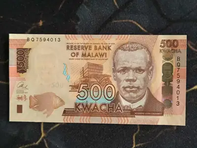 Снимка за обява „Банкнота - Малави - 500 квача UNC | 2017г."