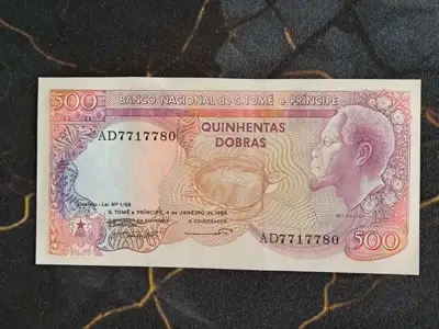 Снимка за обява „Банкнота - Сао Томе и Принсипи - 500 добрас UNC | 1989г."