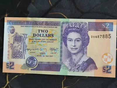 Снимка за обява „Банкнота - Белиз - 2 долара UNC | 2021г."