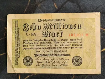 Снимка за обява „Райх банкнота - Германия - 10 000 000 марки | 1923г."