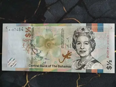 Снимка за обява „Банкнота - Бахами - 1/2 (половин) долар UNC | 2019г."