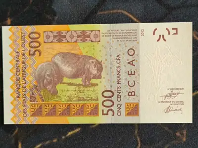 Снимка за обява „Банкнота - Кот д'Ивоар - 500 франка UNC | 2012г."