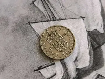 Снимка за обява „Монета - Великобритания - 1 шилинг | 1956г."