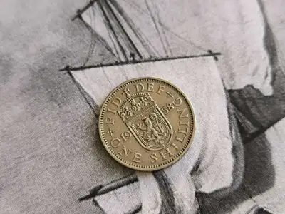 Снимка за обява „Монета - Великобритания - 1 шилинг | 1958г."