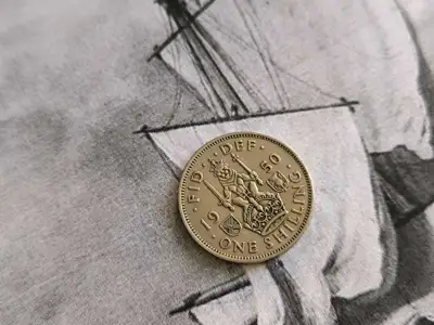 Снимка за обява „Монета - Великобритания - 1 шилинг | 1950г."