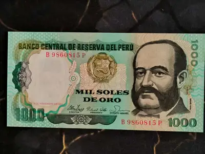 Снимка за обява „Банкнотa - Перу - 1000 солес UNC | 1981г."