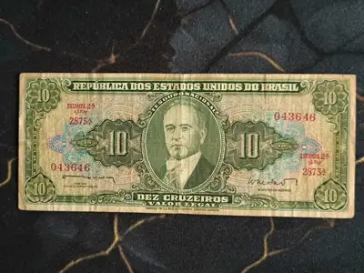 Снимка за обява „Банкнота - Бразилия - 10 крузейро | 1966г."