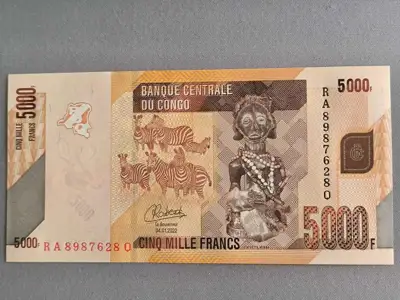 Снимка за обява „Банкнота - Конго - 5000 франка UNC | 2022г."