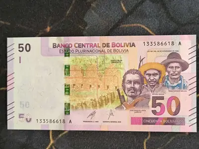 Снимка за обява „Банкнота - Боливия - 50 боливианос UNC | 2018г."