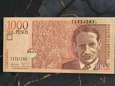 Снимка за обява „Банкнота - Колумбия - 1000 песос UNC | 2015г."