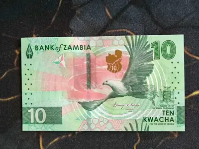 Снимка за обява „Банкнота - Замбия - 10 квача UNC | 2025г."