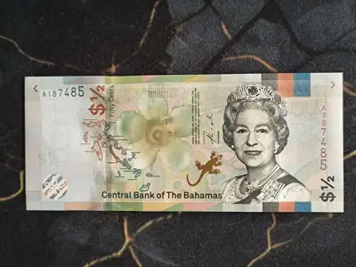 Снимка за обява „Банкнота - Бахами - 1/2 (половин) долар UNC | 2019г."