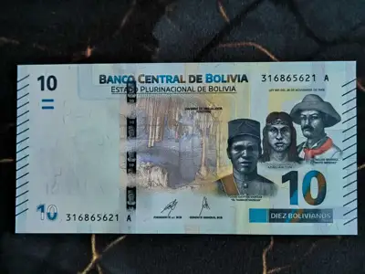 Снимка за обява „Банкнота - Боливия - 10 боливианос UNC | 2018г."