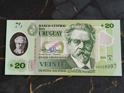 Снимка за обява „Банкнота - Уругвай - 20 песо UNC | 2020г."
