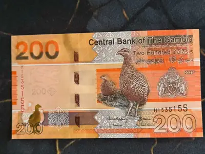 Снимка за обява „Банкнота - Гамбия - 200 даласи UNC | 2023г."