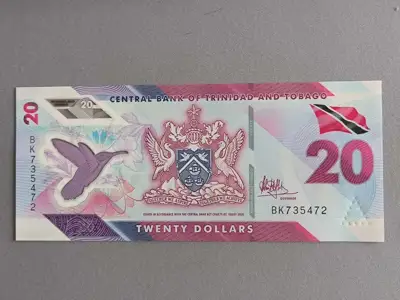 Снимка за обява „Банкнота - Тринидад и Тобаго - 20 доларa UNC | 2020г."