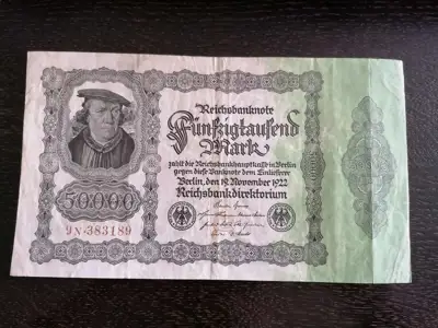 Снимка за обява „Райх банкнота - Германия - 50 000 марки | 1922г."