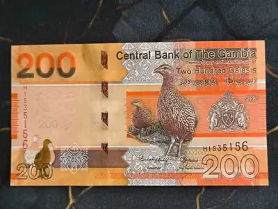 Снимка за обява „Банкнота - Гамбия - 200 даласи UNC | 2023г."