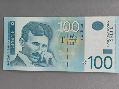 Снимка за обява „Банкнота - Сърбия - 100 динара (Никола Тесла) UNC | 2012г."