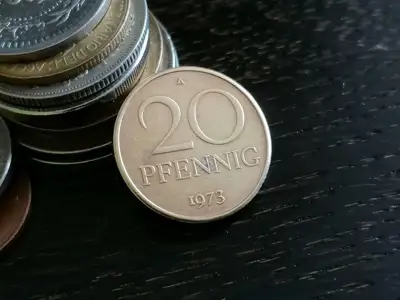 Снимка за обява „Монета - Германия (ГДР) - 20 пфенига | 1973г."