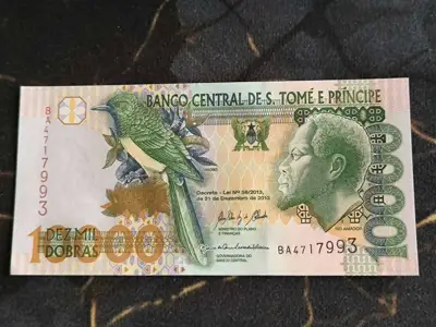 Снимка за обява „Банкнота - Сао Томе и Принсипи - 10000 добрас UNC | 2013г."