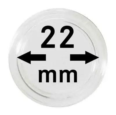 Снимка за обява „Lindner капсули за монети – опаковка 10 бр от един размер - 22 мм"