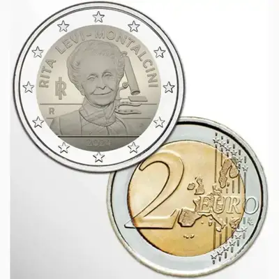 Снимка за обява „Италия 2024 – 2 евро - Рита Леви-Монталчини UNC"