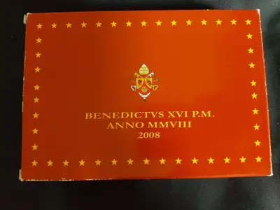 Снимка за обява „Ватикана PROOF 2008 г. - комплектен сет от 1 цент до 2 евро + възпоменателен сребърен медал"
