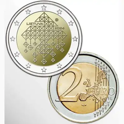 Снимка за обява „Литва 2024 – 2 евро - Сламени градини UNC"