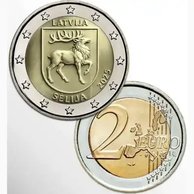 Снимка за обява „Латвия 2025 – 2 евро – Селия UNC"