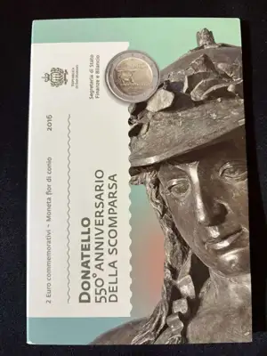 Снимка за обява „Сан Марино 2016 – 2 евро - 550 години от смъртта на Донатело BU"
