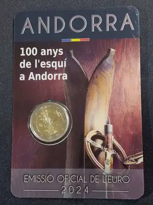 Снимка за обява „Андора 2024 - 2 евро - Ски-спорт в Андора Coincard BU"