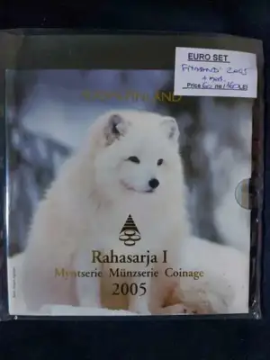 Снимка за обява „Финландия 2005 – Комплектен банков евро сет от 1 цент до 2 евро + възпоменателен медал BU"